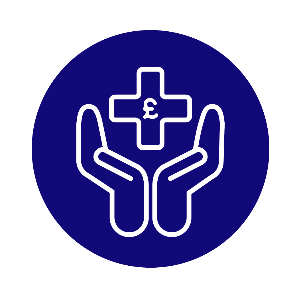 Health Shield icon | Hands holding pharmacy sign
